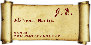 Jánosi Marina névjegykártya